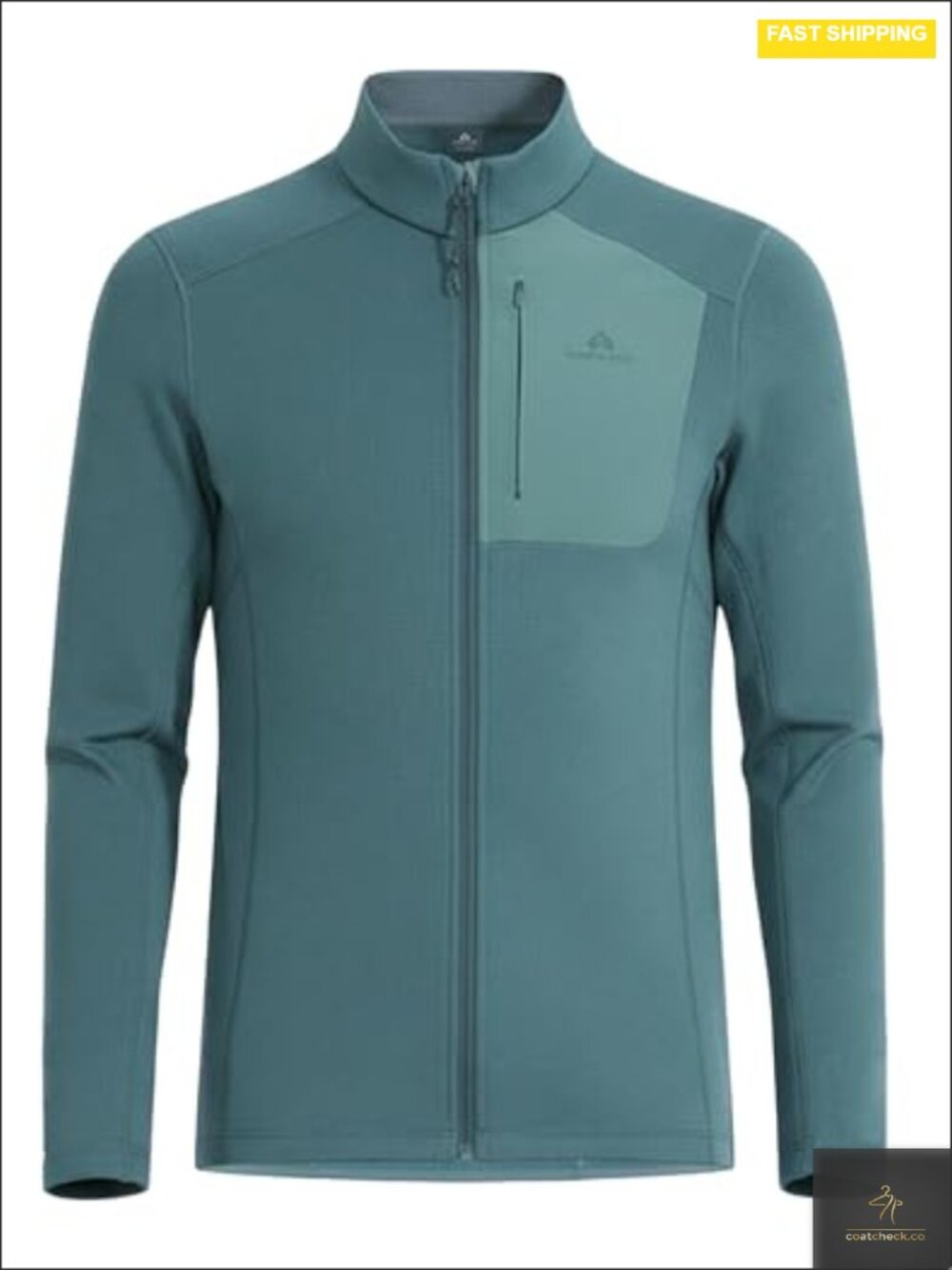 Men's Grid Fleece Full Zip Jacket Mid Layer 4-Way Stretch